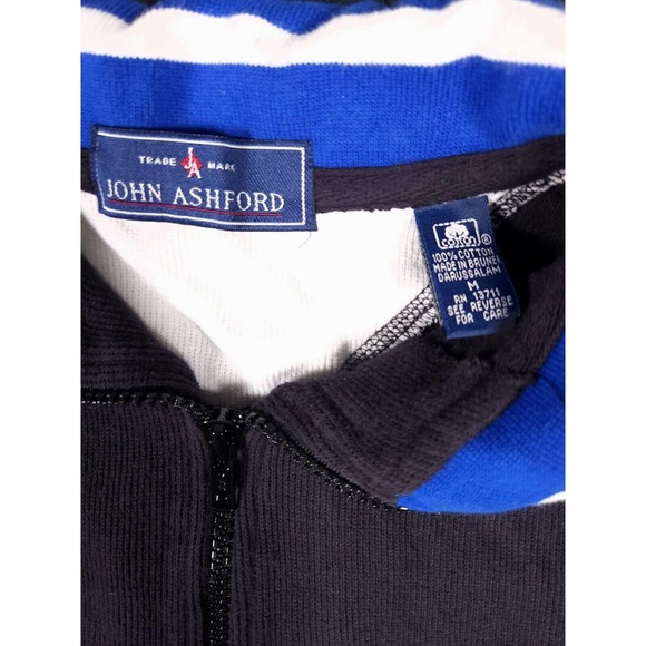 John Ashford Shirt Mens Medium 1/4 Zip Black Long Sleeve Pullover Turtleneck Y2K - Picture 3 of 12